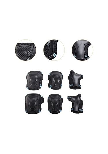 Suntek Koruyucu Dişli Seti Bisiklet Rahat Taşınabilir Dış El Siyah Mavi Siyah - Mavi