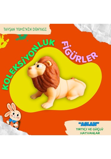 Tavşan Yumi Yırtıcı Ve Güçlü Hayvanlar Koleksiyonu- 4 Parça 5-7 Cm Hareketli Oyuncaklar Ve Bilgilendirici Kartlar "