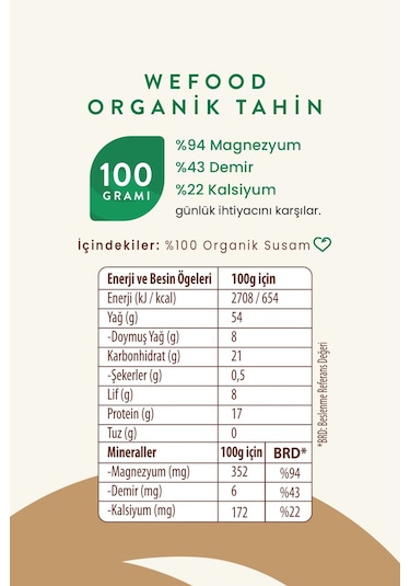 Wefood Organik Tahin 300 gr