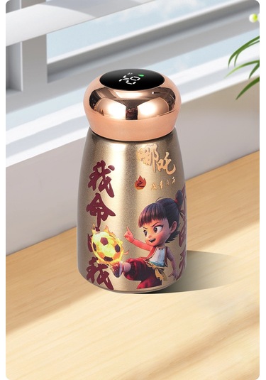 Jian Fan Nezha Termos Fincan Gri Altın