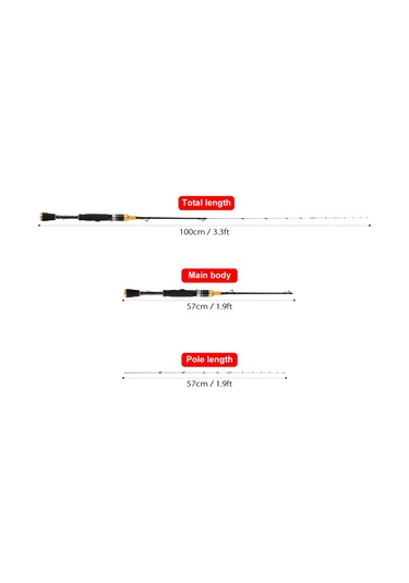 Xindoker 1 Metre Yarı Titan Alyuminyum Uçlu Bölünebilir Tahta Balıkçılık Kamışı - Hafif Ve Taşınabilir