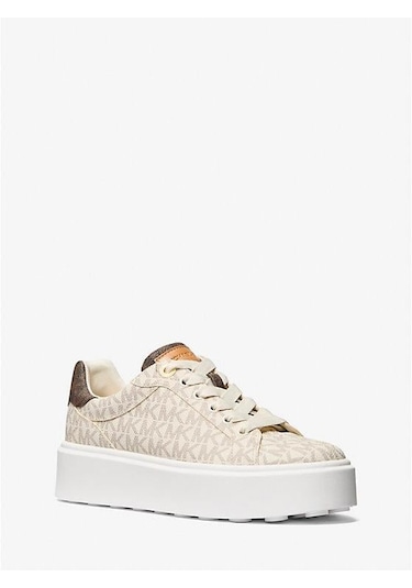 Michael Kors Romey Two-tone Logo Platform Sneaker Krem