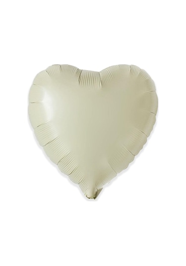 1 Adet 18 İnç 45 Cm Retro Kalp Folyo Balon Krem KREM
