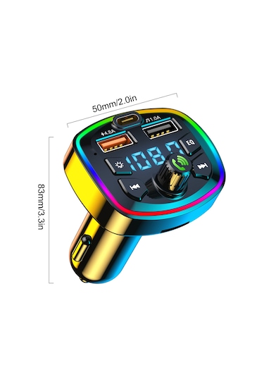 Singree Bt5.0 Araç Mp3 Çalar - Fm Vericili, Çift Usb Ve Pd Hızlı Şarj, Eller Serbest Konuşma, Tf Kart Desteği