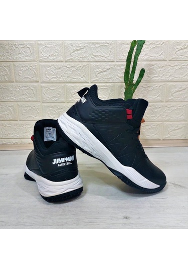 Jump 28652 Siyah-beyaz Boğazlı Basket Spor Ayakkabı Siyah - Beyaz