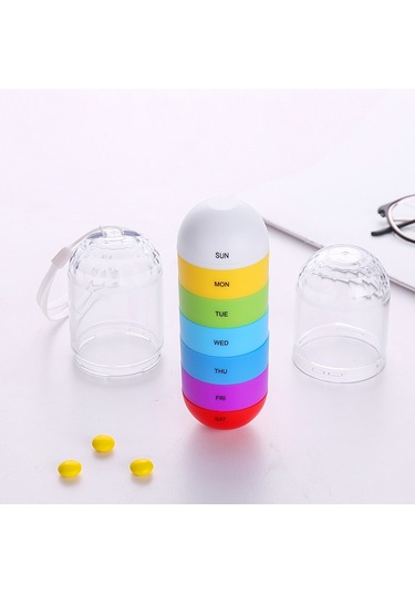 Haftalık Hap Organizatör 7 Gün Hap Kutusu Fincan Durumda Çok Renkli Diğer
