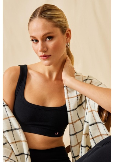 Aura Çift Katlı Modal Bra Siyah Siyah