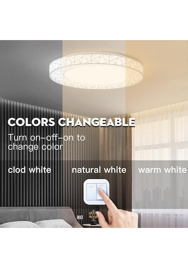 Canmeıjıa Yeni Kuş Yuvası Led Tavan Lambası 26cm 16w/30w/50w/70w Süper Parlak Tavan Işıkları Oturma Odası Yatak Odası İçin Yüzeye Monte 16w Cold White