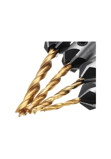 Moveevo Ahşap Işleme İçin 7'li Tin Kaplı Hss Matkap Seti - 3-10mm Çaplı Üç Noktalı Güdümlü Delik Açıcı Ve Köşe Yuvarlatıcı