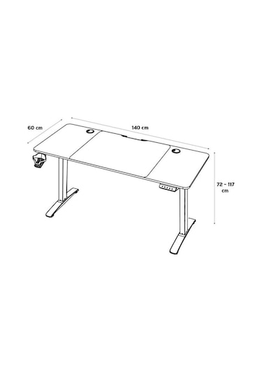 Adore Gaming Maestro-x Yükseklik Ayarlı Oyuncu Masası - Beyaz 140x72-117x60 Cm Beyaz