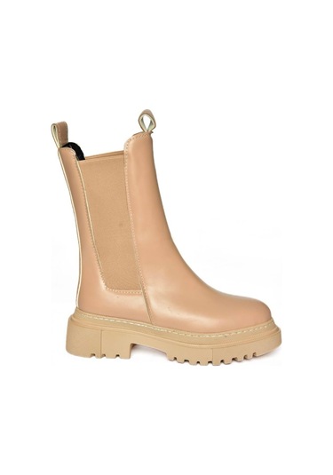 Fox Shoes T652449009 Ten Kalın Tabanlı Kadın Bot Ten-Suni Deri Ten