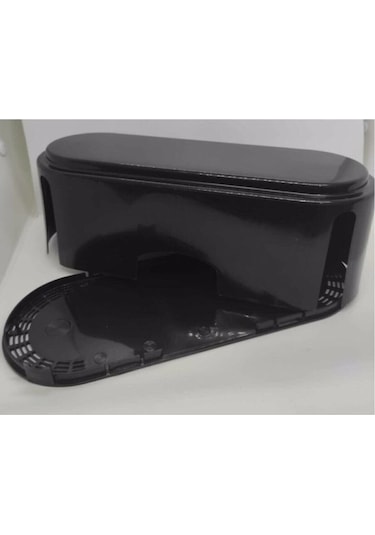 Siyah Kablo Düzenleyici Çoklu Priz Kutusu Kablo Organizer Siyah