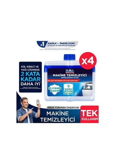 Finish Bulaşık Makine Temizleyici Sıvı 4x250 Ml