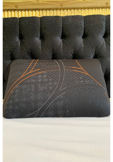 Rudu Ortopedik, Siyah Kılıf Visco Visko Bütün Sünger Yastık 60x40x15 Cm 1250 Gr Omuz/boyun Destekli Siyah