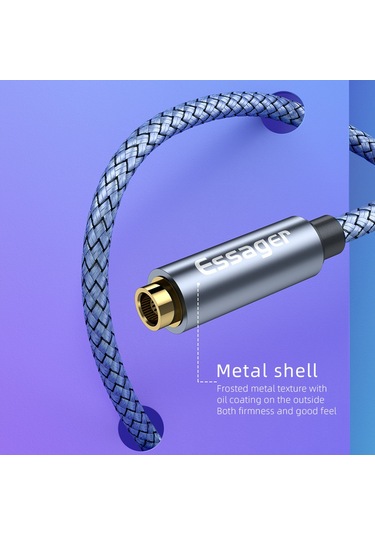 Essager Kadın Çift Erkek Mic AUX Ses Y Kablosu 3.5 MM 0.25 Metre