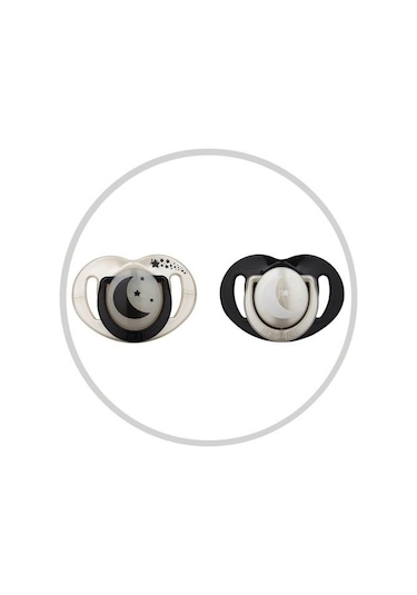 Mamajoo Sterilizasyon & Saklama Kutulu 2 Li Ortodondik Emzik Gece Beyaz