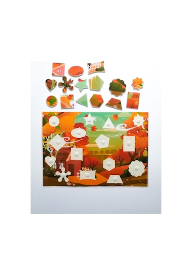 Çocuklar İçin Şekilleri Öğretici Eşleştirme Dikkat Hafıza Güçlendirme Oyunu Cırtlı Etkinlik