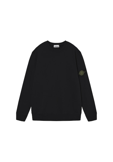 Unisex Çift Yuvarlak Yakalı Sweatshirt Siyah