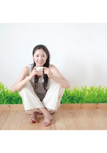 Yeşil Çim Süpürgelik Pvc Süpürgelik Hattı Duvar Sticker Yaşayan Çocuklar Yeşil