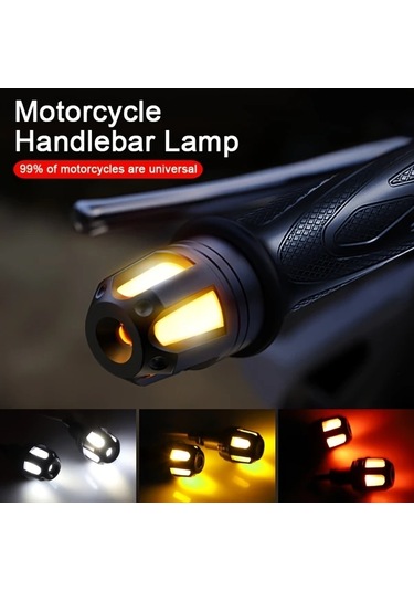Willowhaven 2 Adet Amber Evrensel Motosiklet Gidon Lambası Parlak Led Off-road Aydınlatma