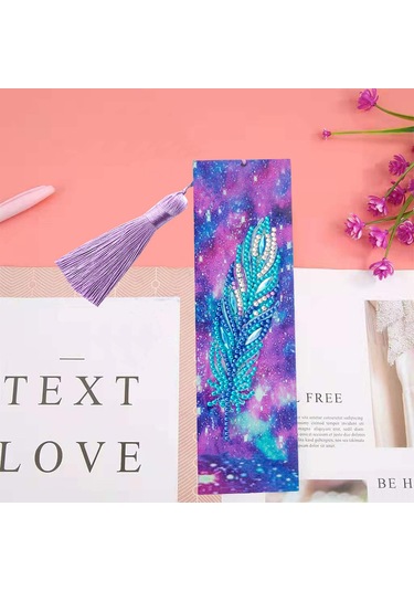 Teltree Yetişkinler İçin 5d Elmaslı Deri Kitap Ayracı Seti - Renkli Tüylü Sanat Ve Hobi Hediyesi Diğer