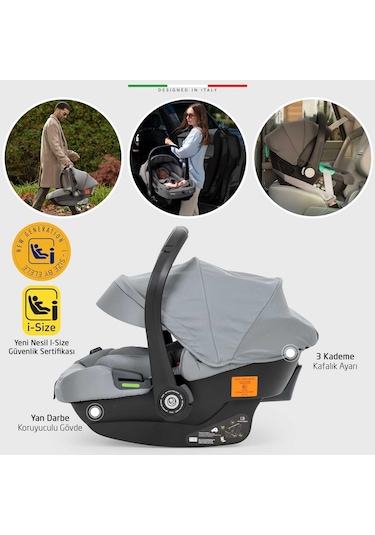 Elele Cabina Kabin Tipi Travel Sistem Bebek Arabası Gri