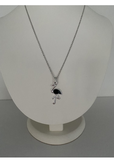 Kuğu Figürlü Kolye Gümüş Renk Gümüş