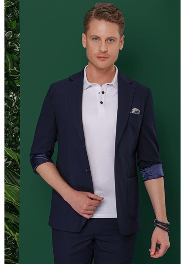 C 639 Slim Fit Lacivert Spor Ceket Lacivert