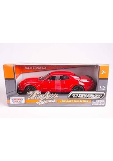 Motor Max 1:24 2018 Dodge Challenger Srt Hellcat Widebody Die-cast Kırmızı Model Araba