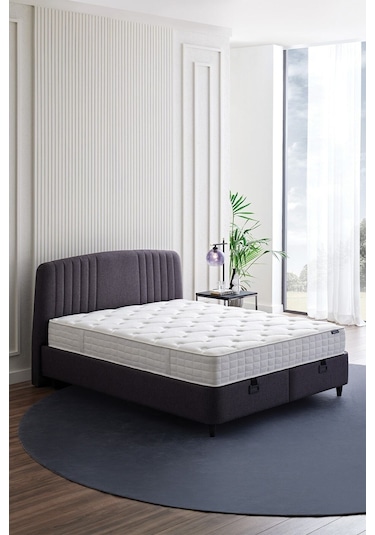 Yataş Bedding Silver Therapy Yatak, Canto Baza, Silver Başlık Çift Kişilik 3'lü Set 140x190 - Antrasit