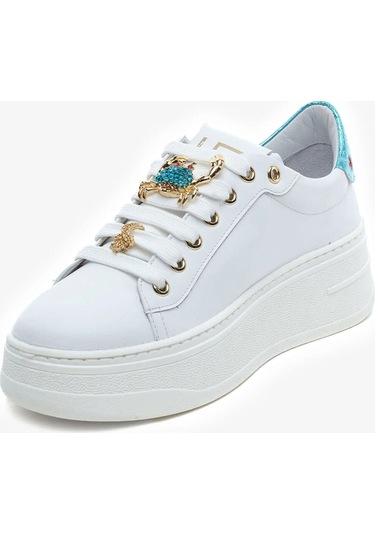 Kadın Beyaz Mavi Hakiki Deri Sneaker Ayakkabı 5y2sa59273 Beyaz Mavı