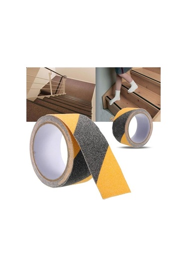 50 Mm x 15 M Kaydırmaz Bant Starline Sarı-Siyah X 5 Adet
