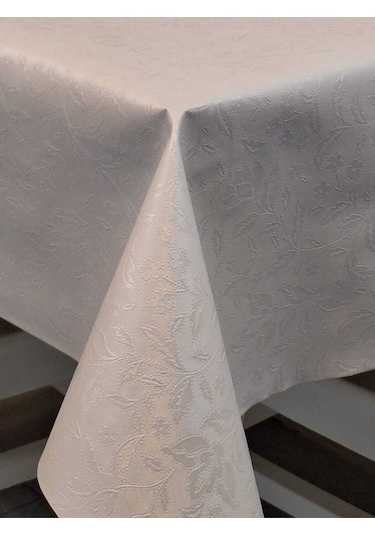 Elyaflı Pvc Muşamba - Desenli Silinebilir Masa Örtüsü Mrl76a Beyaz