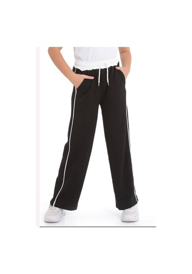 Kız Çocuk Eşofman Alt 7-14 Yaş Double Face Kumaş 12344 Siyah