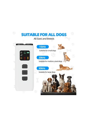 Willowhaven Beyaz Ultimate Dog Trainer: 3x Sonic, 33ft Menzil, Şarj Edilebilir İnsancıl Havlama Kontrol Cihazı