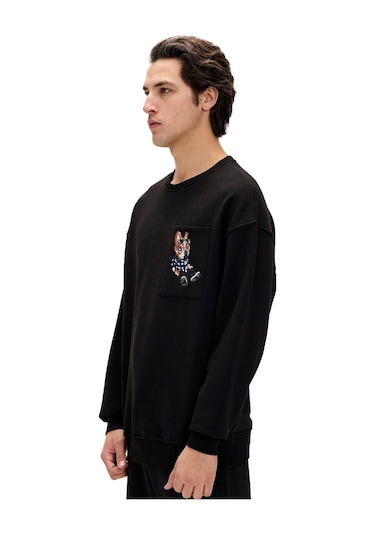 Bad Bear 24.02.12.015 Javed Crewneck Sweatshirt Siyah 001
