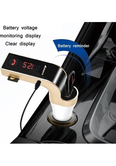 Flybuy Serbest Mp3 Gül G7 Fm Eller Çalar Bluetooth Araba Altın Av