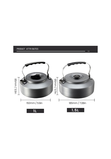 Moveevo Kamp Çay Ve Kahve Çerçevesi 1.5l - Alüminyum Alaşımlı 4-5 Kişilik - Dayanıklı Ve Hafif - Outdoor Kullanım Gümüş