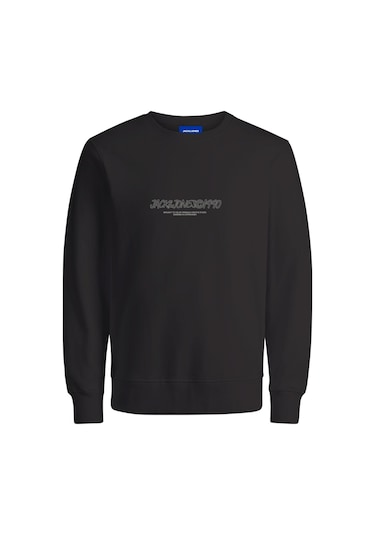Jack Jones Yazılı Bisiklet Yaka Sweatshirt 12266942 Siyah