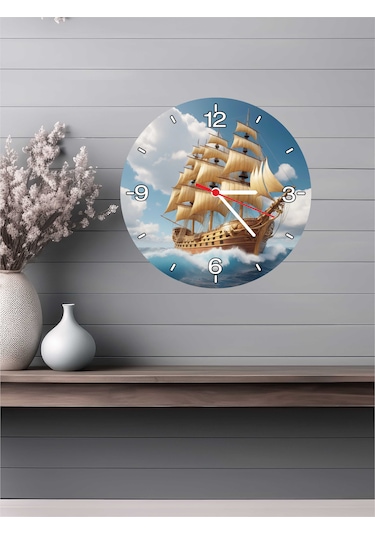 3d Görünümlü Ahşap Duvar Saati V12 24x24 Cm Çok Renkli