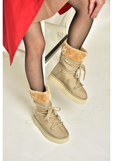 Fox Shoes T476383004 Bej Kumaş Kar Botu Bej-kumaş Bej