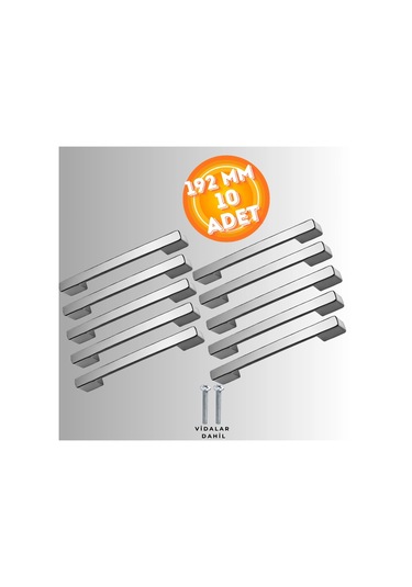 Köprü Kulp Dolap Çekmece Kulbu Metal Kulp 192 Mm 10 Adet Krom