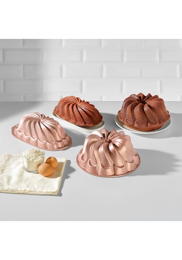 Nehir Sway Rose Gold 2'li Döküm Kek Kalıbı 28,5-24,5 Cm