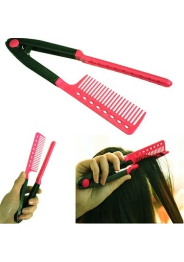 Venturemart 1 Adet Moda Saç Tarak V Tipi Saç Düzleştirici Tarak Dıy Salon Saç Kesimi Kuaförlük Şekillen