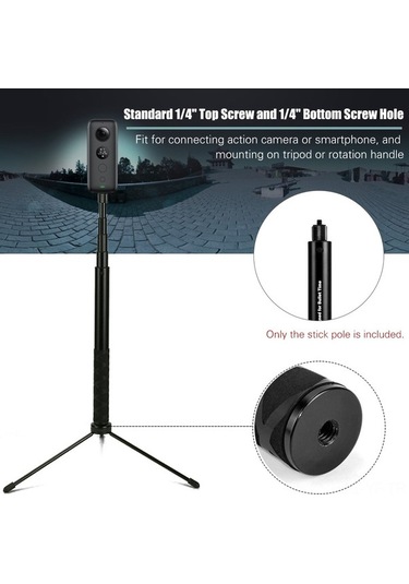 Createtech 360 Görünmez Selfie Çubuğu - 5 Bölüm, 28-111cm Uzaylı Ayarlar