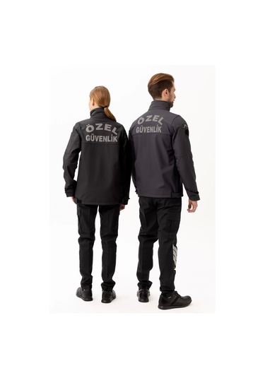 Kışlık İş Güvenliği Softshell Mont Kıyafetleri Rüzgar Geçirmez Nefes Alabilen Montu Füme