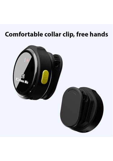 Mufunye Kablosuz Yaka Mikrofonu Çift Mikrofon Manyetik Emiş Giyme Gürültü Azaltma Gecikme Yok Type-c Şarj Ed E