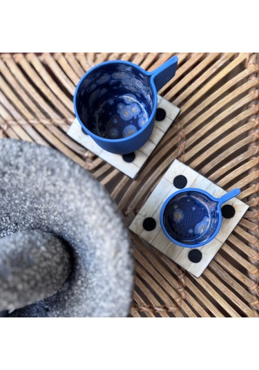 Argile Rouge - Upsala Porselen Espresso Fincanı 3d Printed & El Yapımı Lacivert