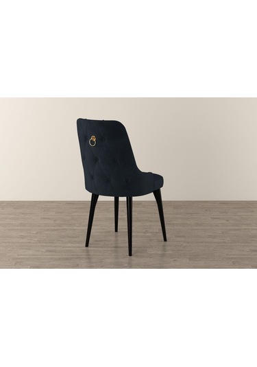 Mona Siyah Mermer 80x132 Açılabilir Mdf Masa Yemek Odası Takımı, Mutfak Takımı 4 Adet Sandalye Siyah Mermer - 4 Antrasit - Siyah Ayak