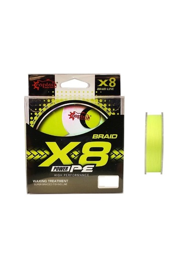 Captain X8 Power Pe İp Misina 0,06mm 150mt Lemon Yellow - Standart